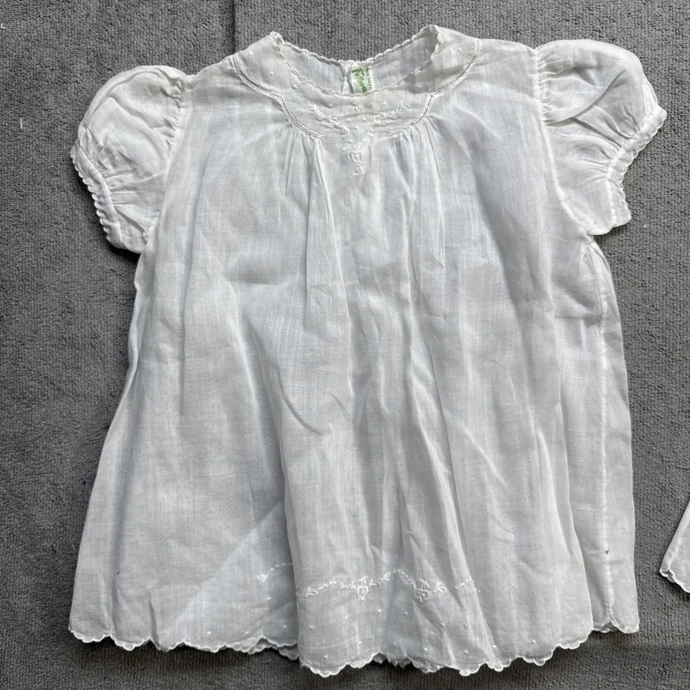Feltman Brothers Hand Embroidered White Infant Dress Set 2 Piece‎ Heirloom Baby